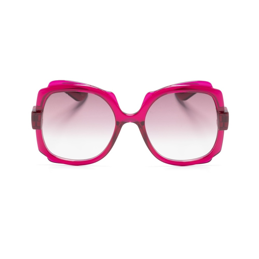 Gucci Magenta Gradient Irregular Sunglasses